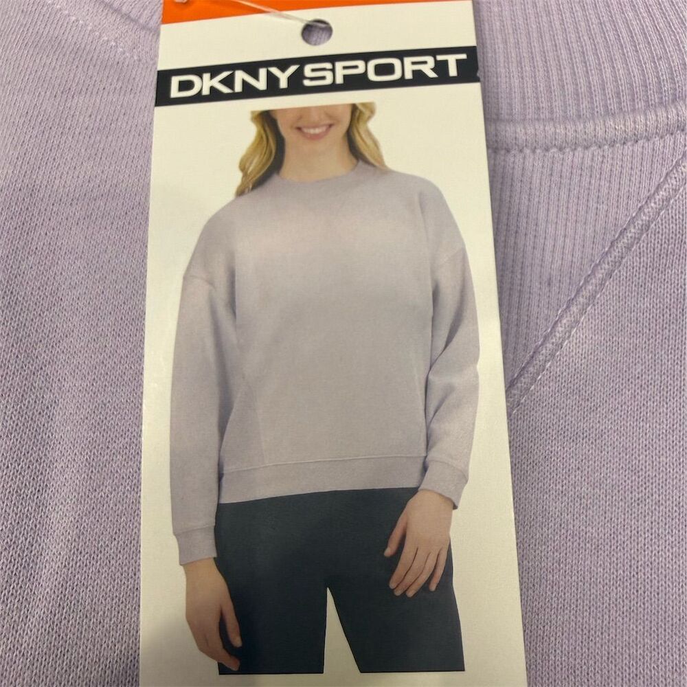 2/20 DKNY Sport Women's 2XL Purple lavender Crewneck Sweatshirt Long  Casual